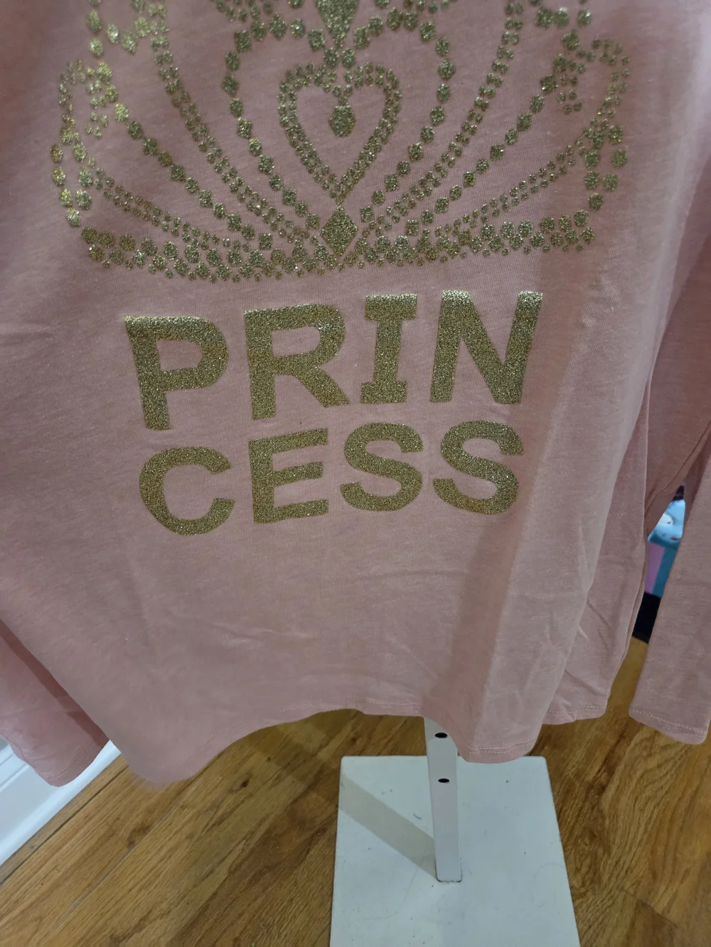 The Children's Place Pink Long Sleeve 'Princess' Tee with Gold Glitter